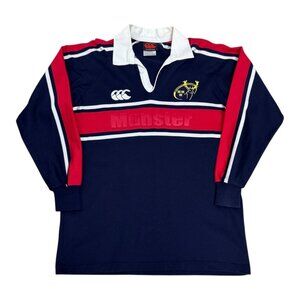 Vintage 2003 MUNSTER RUGBY NEW ZEALAND Heavyweight Long Sleeve Polo Shirt Medium
